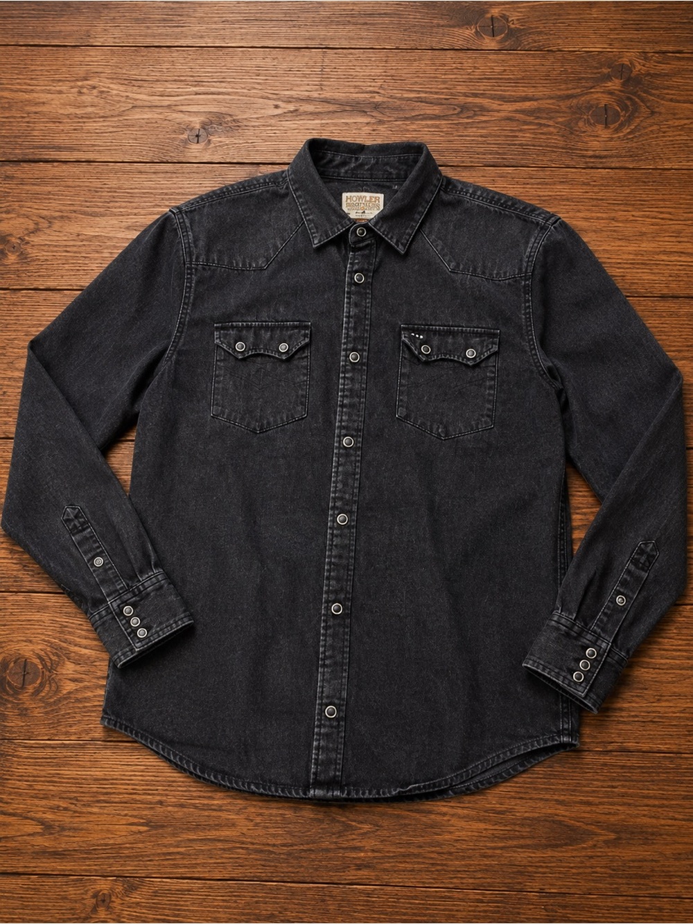 Howler Brothers Black Denim Western Button-Up Shirt